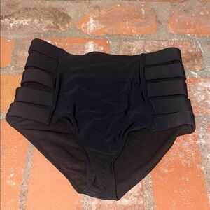 Black High-Waisted Women's Swim Bottom